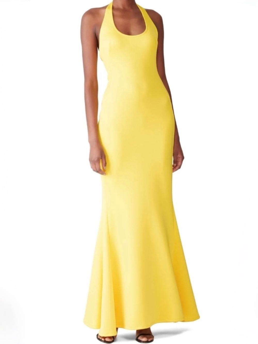 Black Halo Yellow Halter Dress